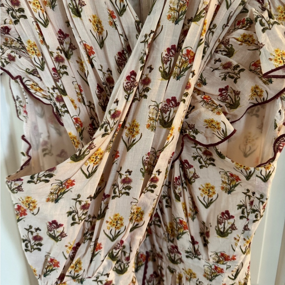 Anna Cate Floral Print Maxi Dress with Burgundy Highlights - Picture 7 of 8